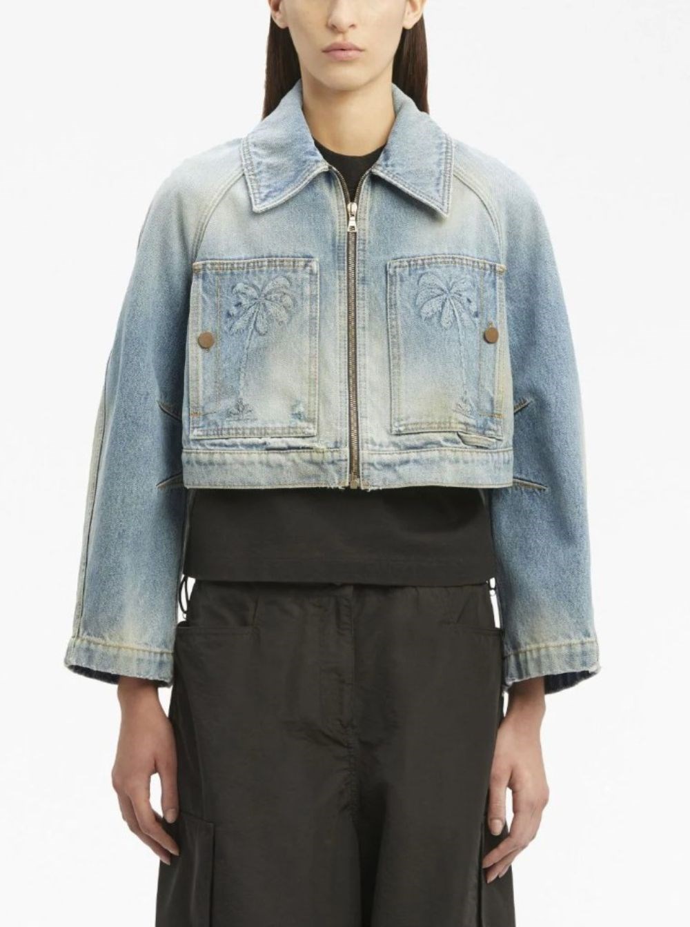 ジャケット Palm Angels PARIS LW CROPPED DENIM JACKET Palm Angels Paris Lw Cropped Denim Jacket (Women's