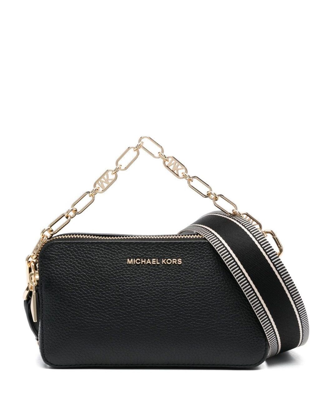 Michael michael kors Black jet set crossbody bag with chain in