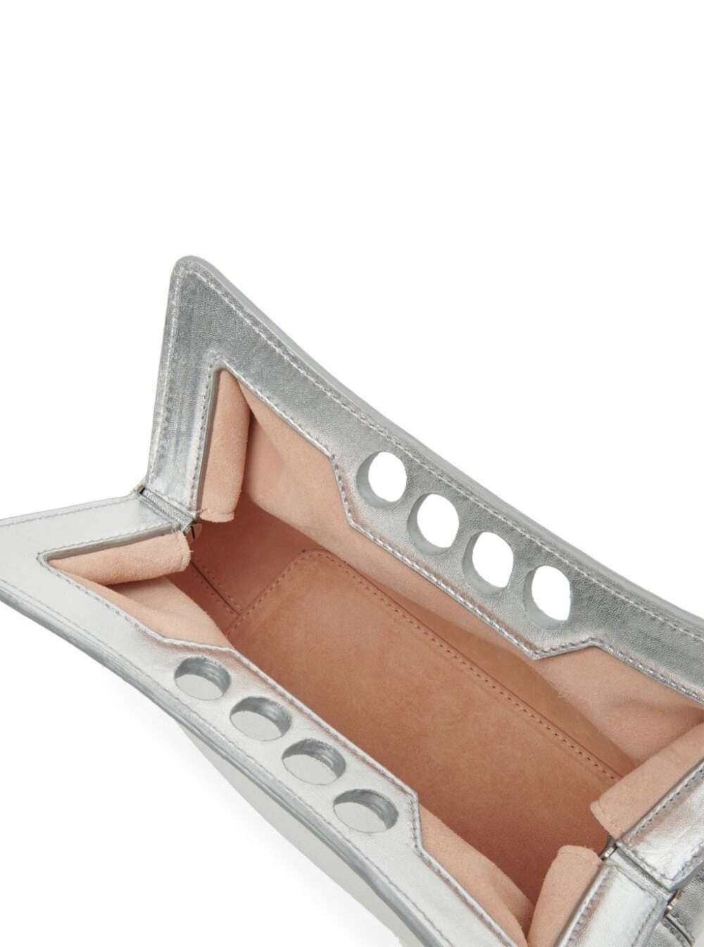 トートバッグ Alexander Mcqueen The Mini Peak Purse - Leather - Silver 0400020160084_SILVER?wid=600&