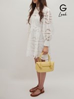 Jil sander 'knot small' yellow shoulder bag with laminated