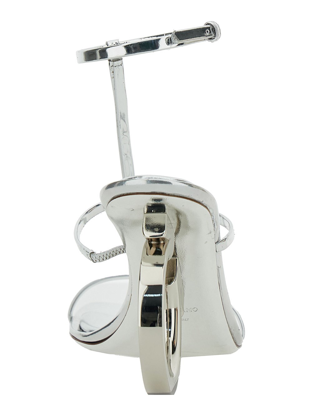 サンダル・ミュール FERRAGAMO SS24 ELINA (01E9880767757) Ferragamo 'elina' silver sandals with sculptural heel in
