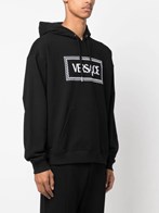 Versace Black hoodie with contrasting logo lettering print