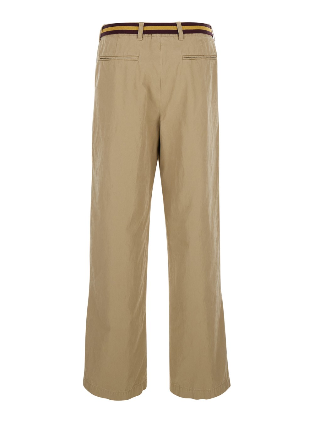 Dries van noten Beige trousers with belts in cotton woman