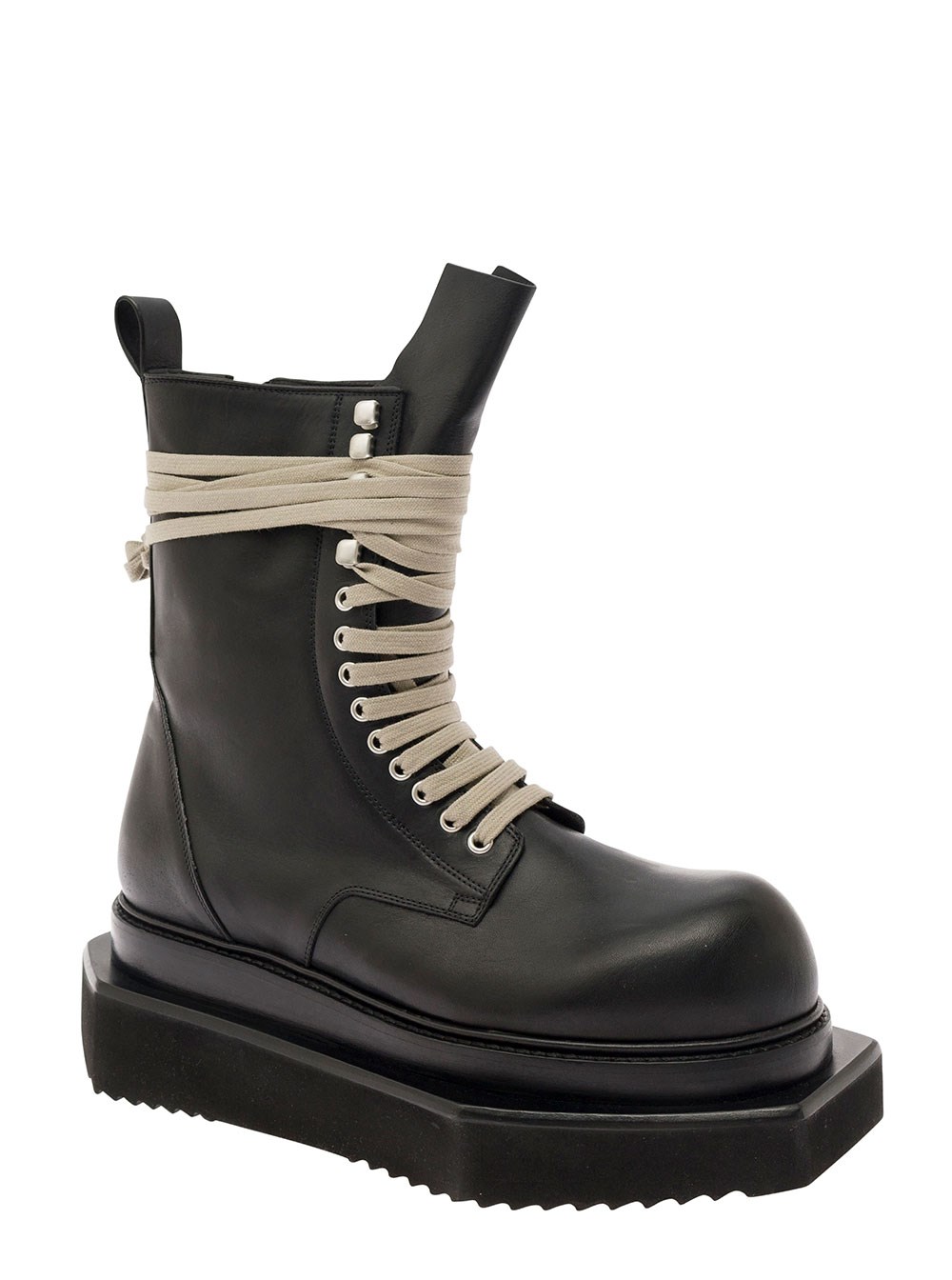 Rick owens 'turbo cyclops' black lace-up boots with