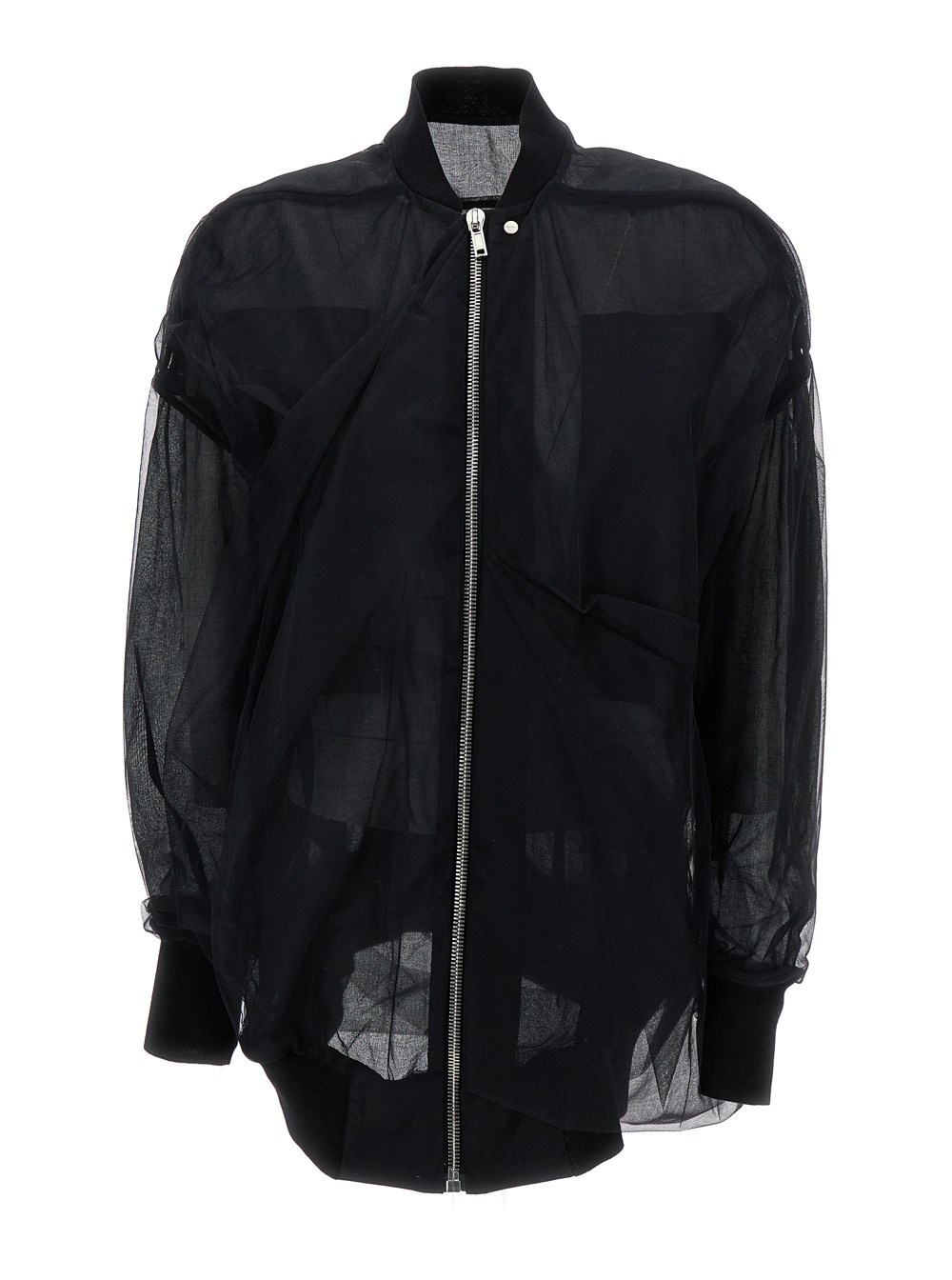 【関税&送料込み】Rick Owens Black Jacket With Tulle Desig Rick owens Black jacket with tulle design in technical