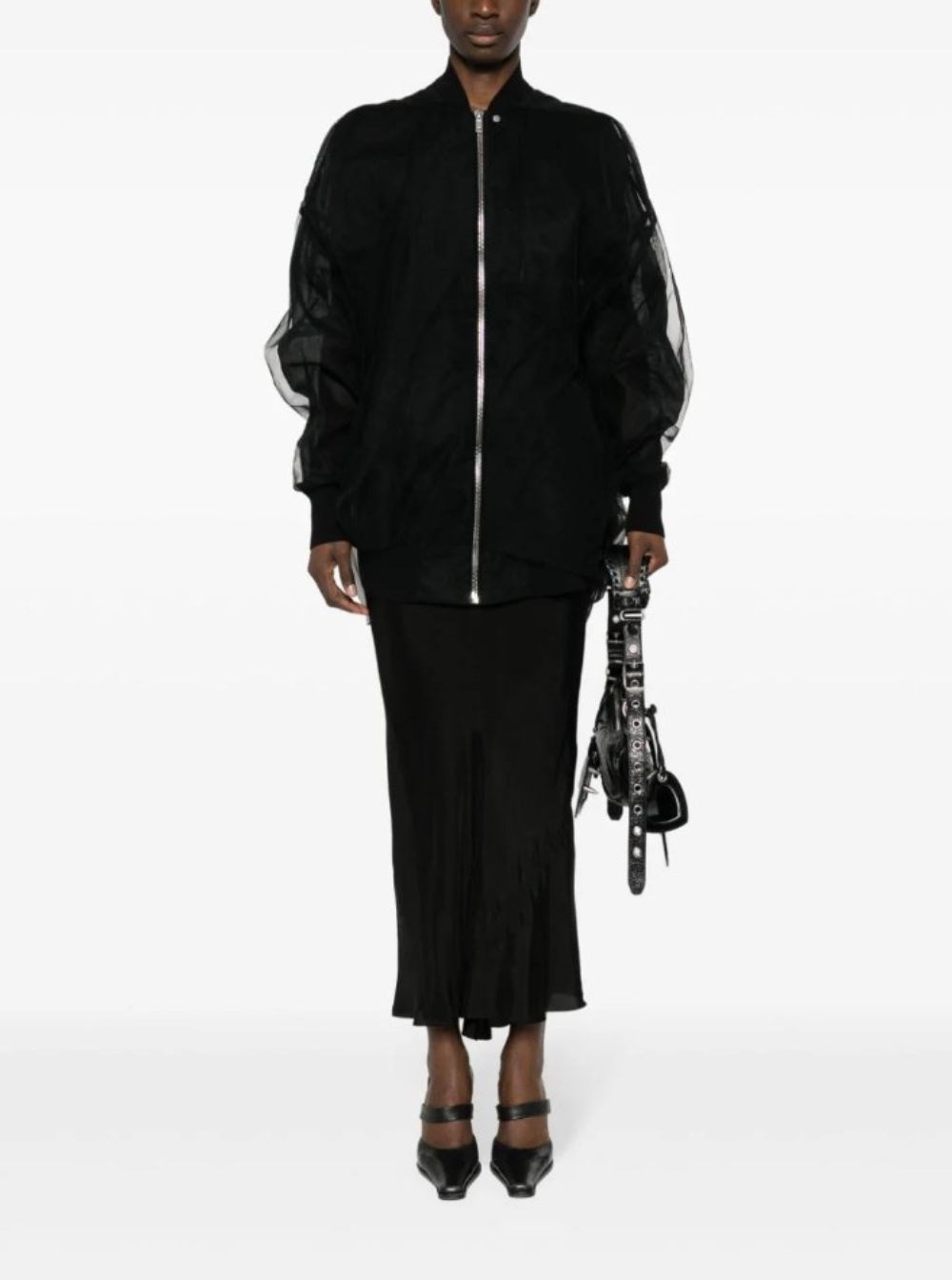 【関税＆送料込み】Rick Owens Black Jacket With Tulle Desig RICK OWENS - JACKETS - Rick Owens