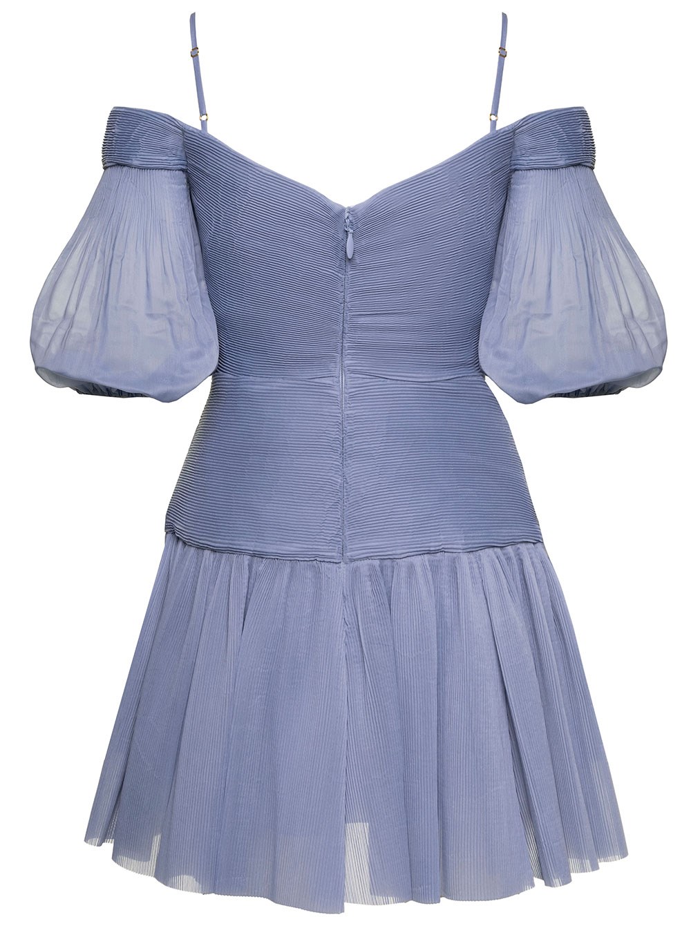 ワンピース Zimmermann Light-Blue Pleated Mini Dress in Chiffon Woman Zimmermann Light-blue pleated mini dress in chiffon woman
