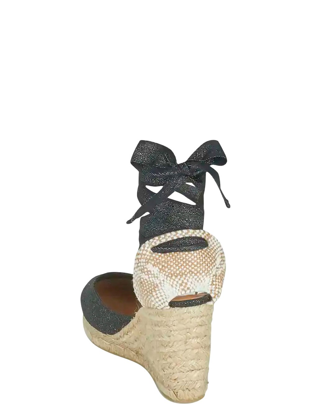 Castaner Sandali espadrillas con zeppa in cotone grigio donna su