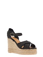 Castaner Beige wedge sandals in canvas woman available on