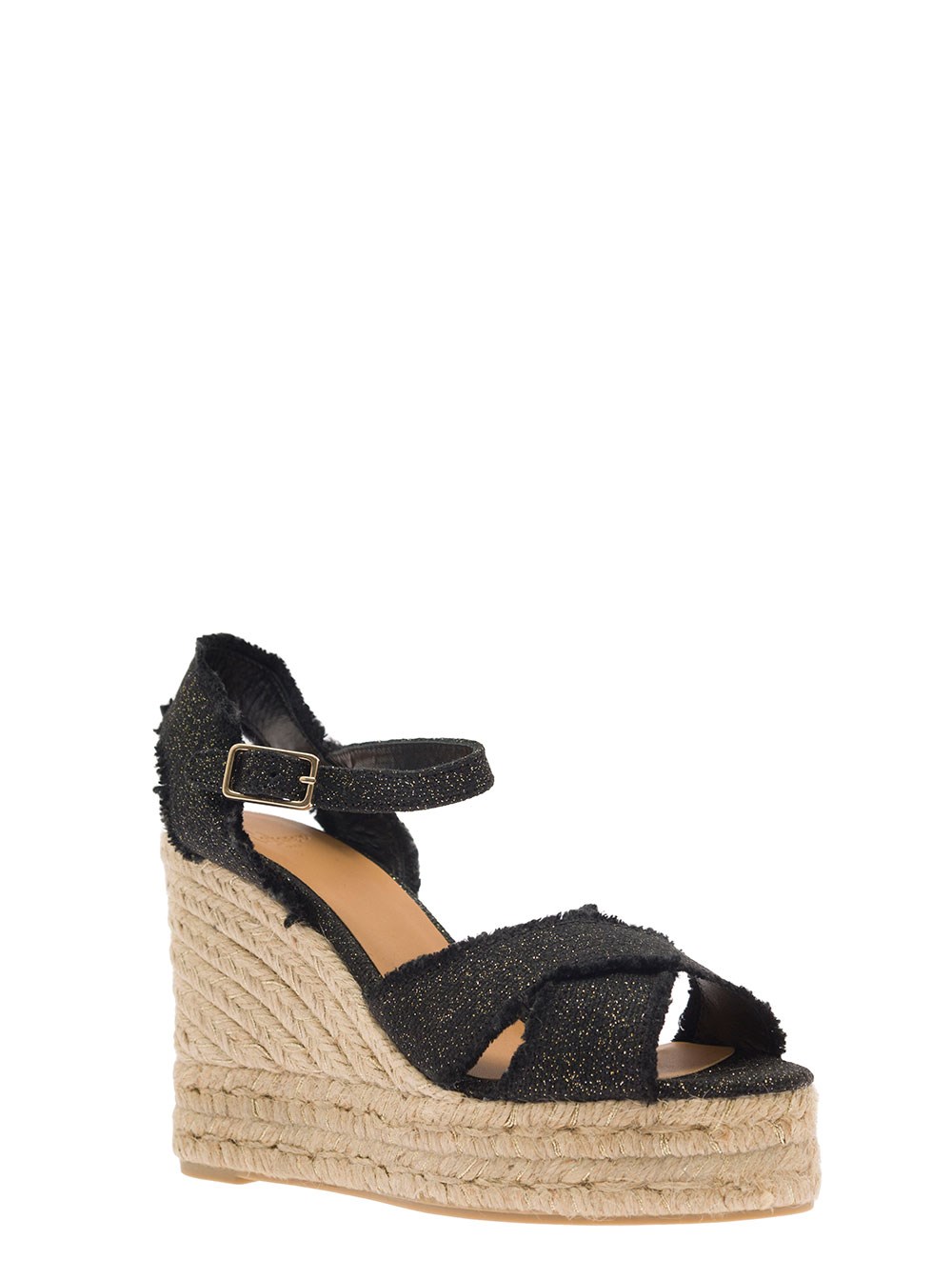 Castaner Beige wedge sandals in canvas woman available on