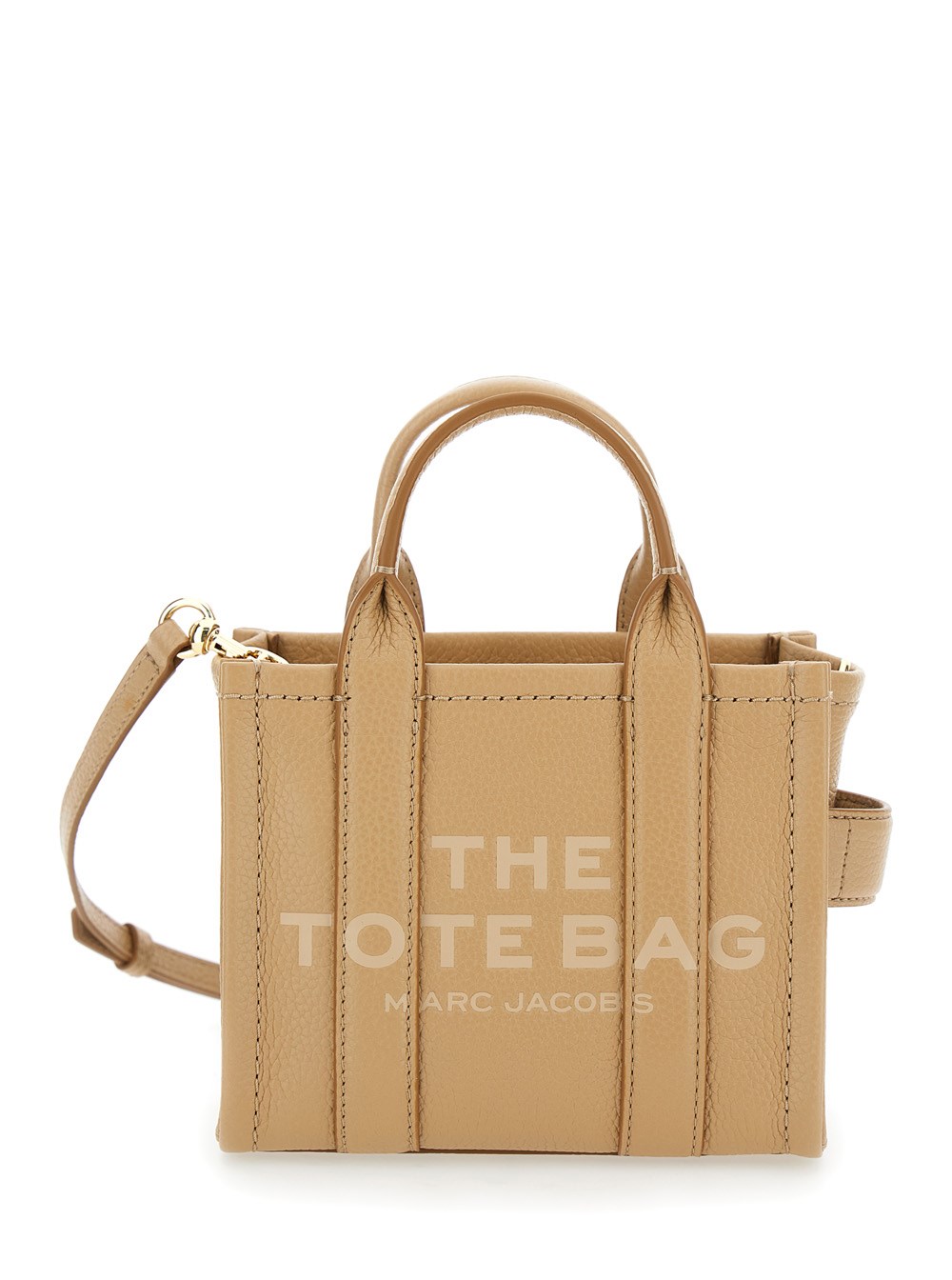 Marc jacobs 'the mini tote' beige tote bag with logo