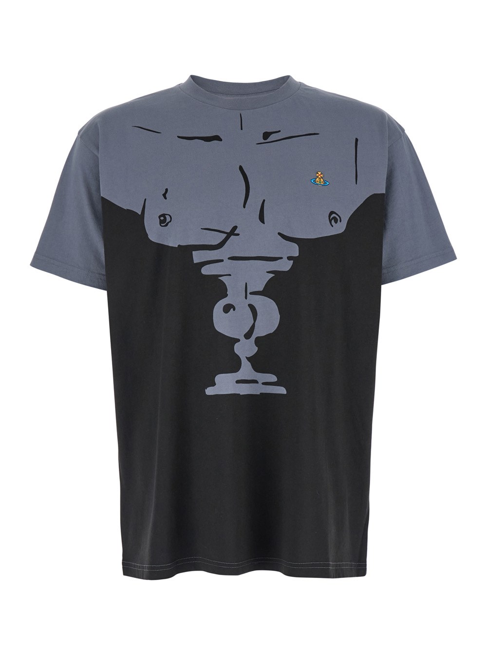 【送料&関税込】Vivienne Westwood mens Bust Black And Grey T Vivienne Westwood MAN Men's High Top Embossed Squiggle