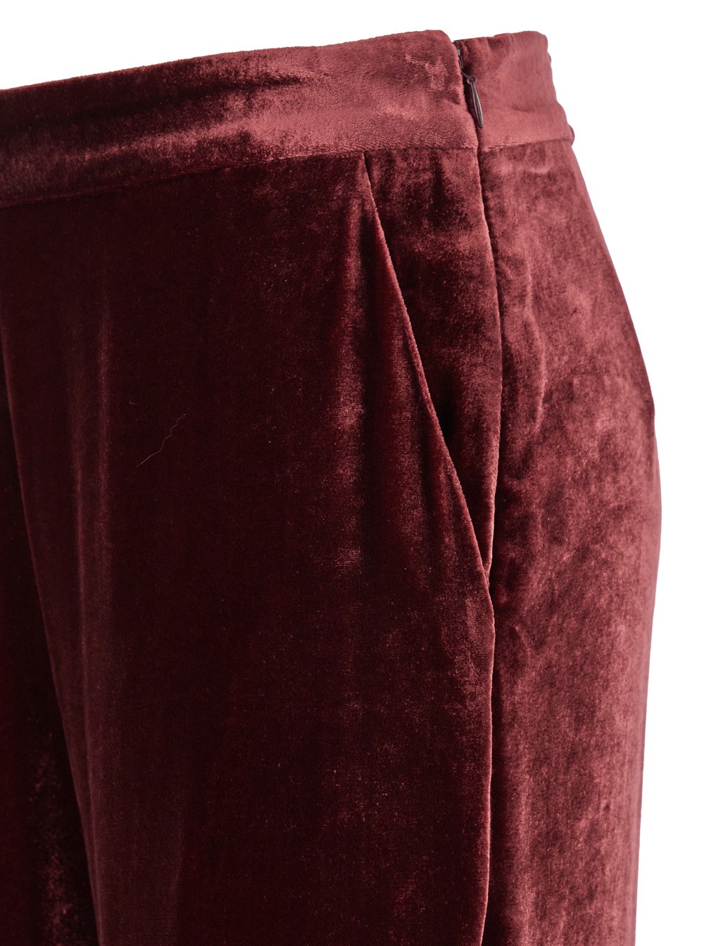 パンツ ETRO Red Pants with Elastic Waistband in Velvet Woman Etro Red pants with elastic waistband in velvet woman