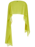 マフラー・ストール PLAIN Green Stole with Boat Neckline in Sheer Fabric Woman Plain Yellow stole with boat neckline in sheer fabric woman