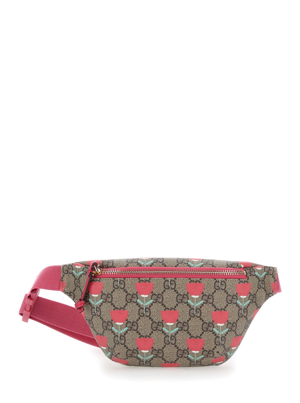 Gucci kids Beige and pink fanny pack in printed gg supreme canvas girl available on Gaudenzi Boutique 139604