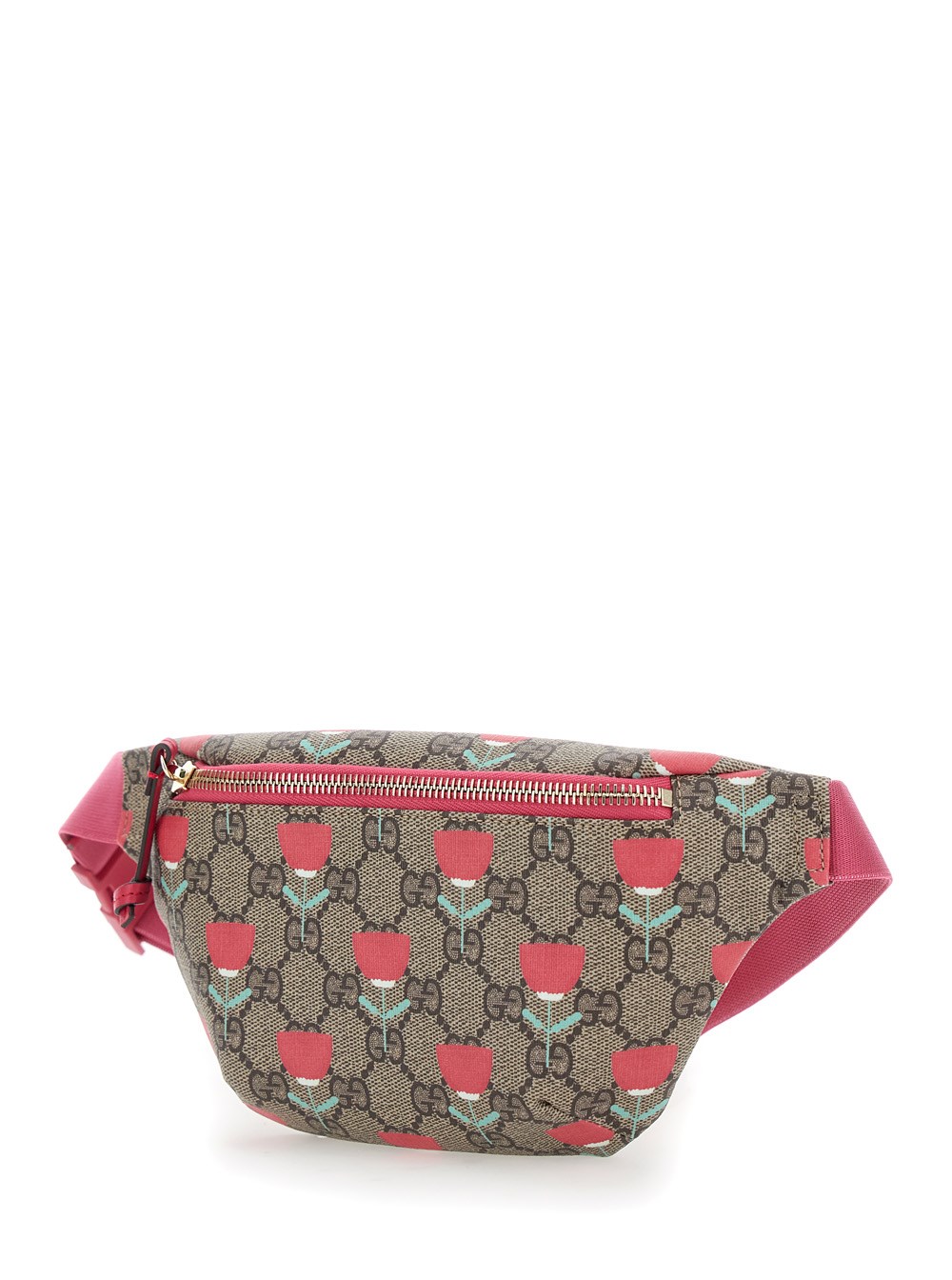 Gucci kids Beige and pink fanny pack in printed gg supreme canvas girl available on Gaudenzi Boutique 139604