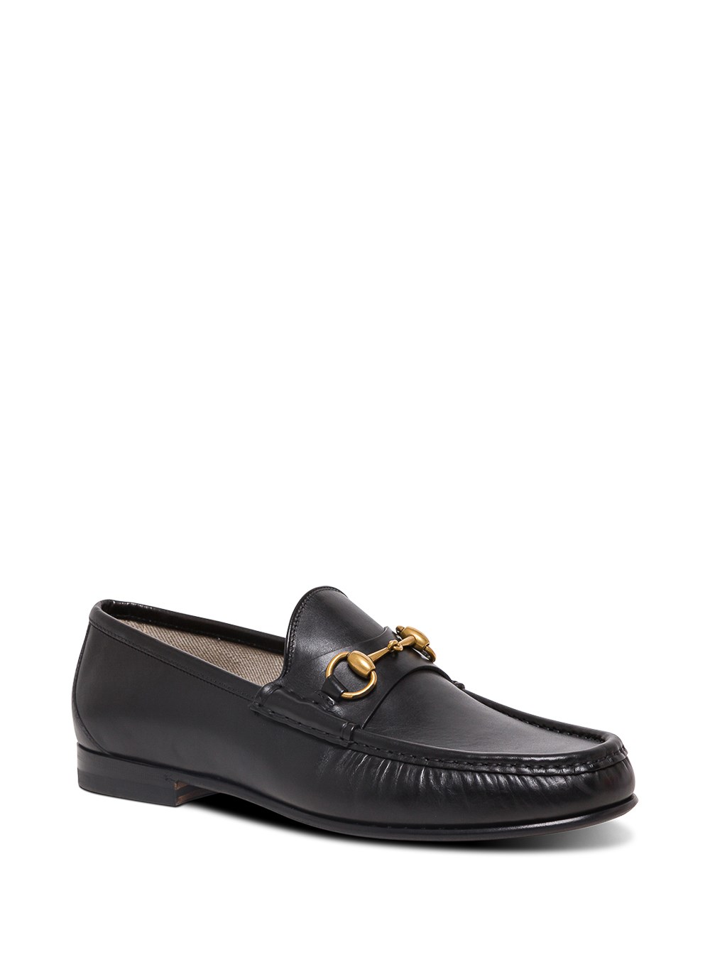 Black leather horsebit loafers online