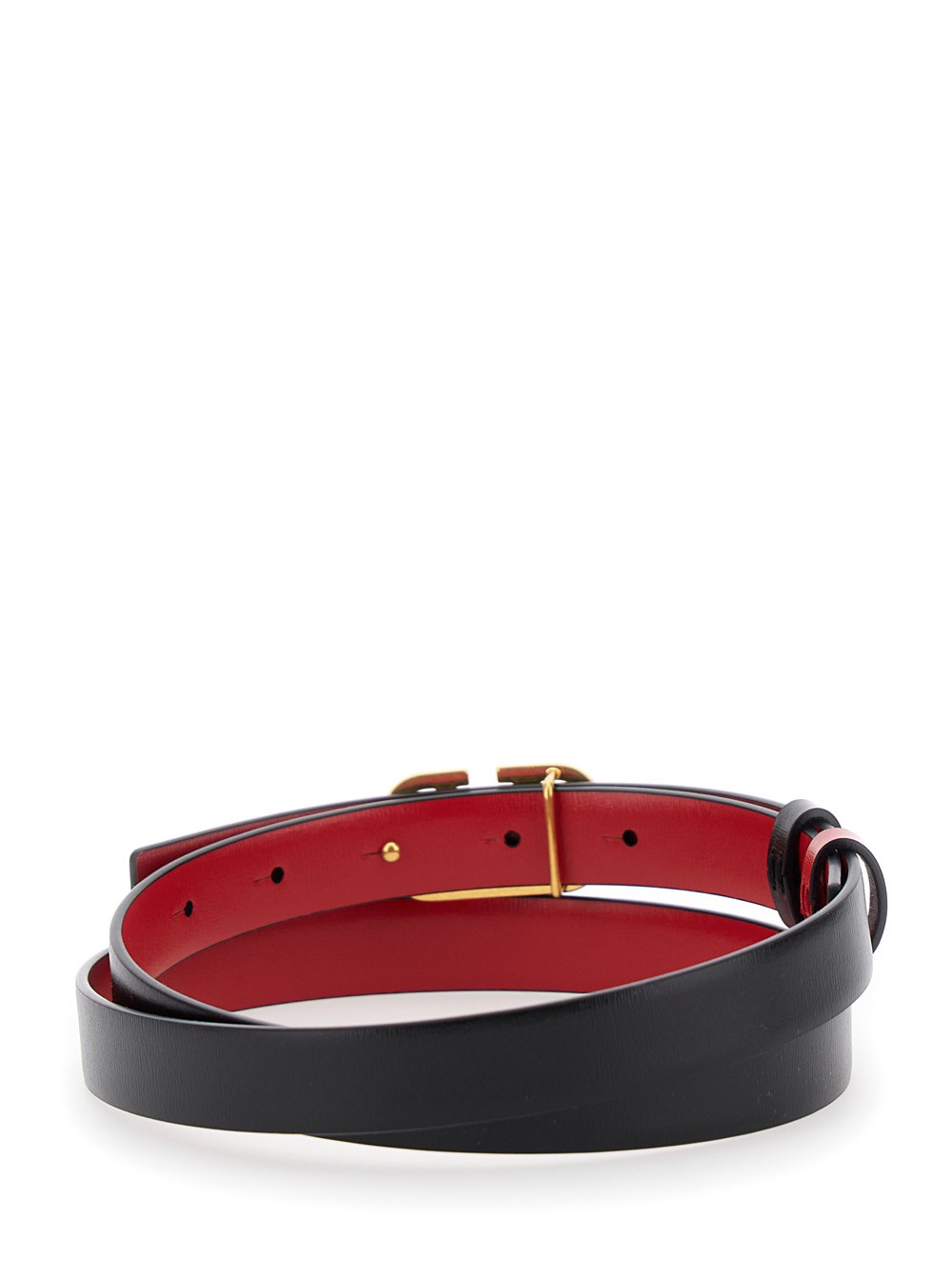 Valentino garavani Black and red reversible belt with vlogo  display picture 1