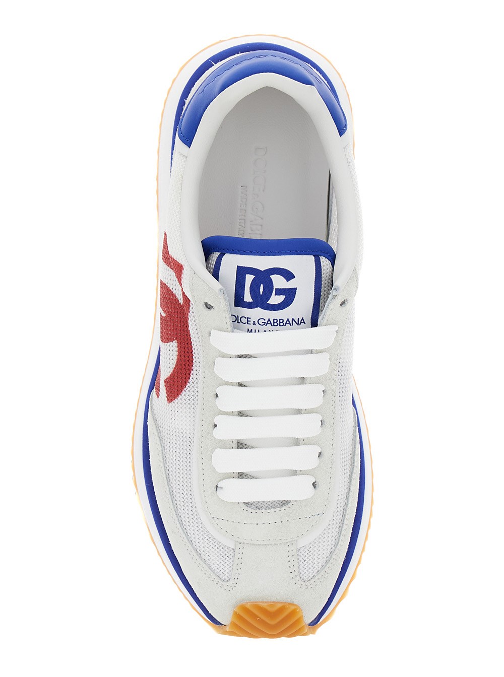 【関税＆送料込み】Dolce & Gabbana 'Aria' Multicolor Runnin Dolce&Gabbana Aria Floral Nylon and Leather Low-Top Sneakers