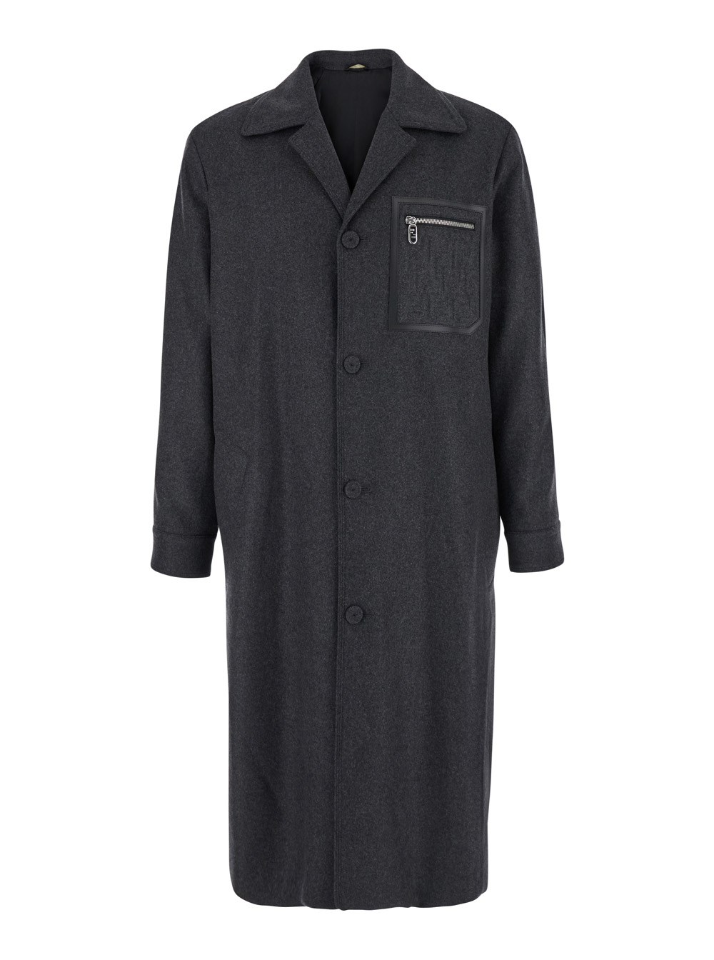 Fendi Cappotto monopetto con revers classici ampi in cashmere