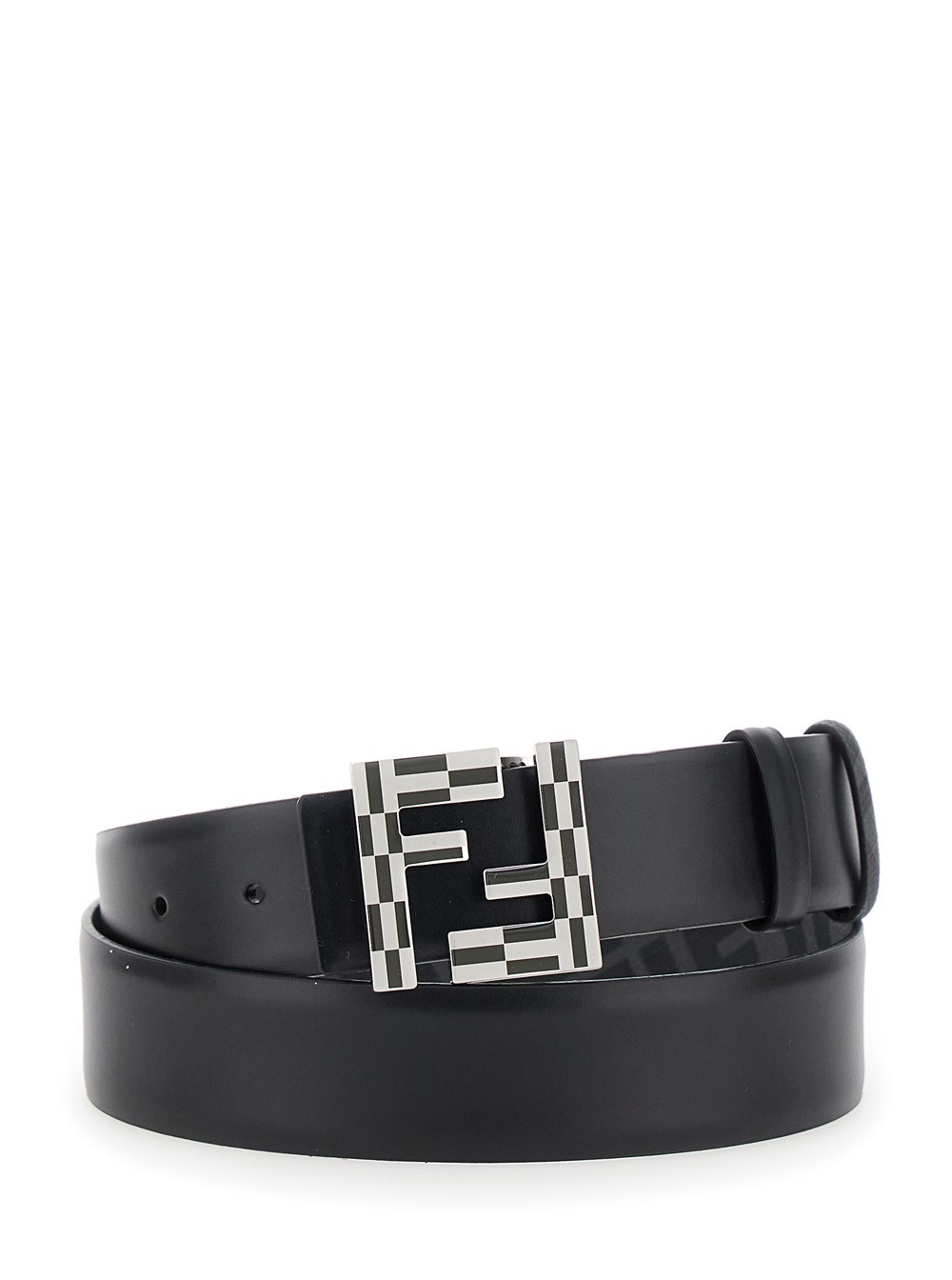 FENDI｜BELTS (Squared FF leather belt (8C0648 AQ1J F1N1Y FF Squared Belt Leather Black | Fendi