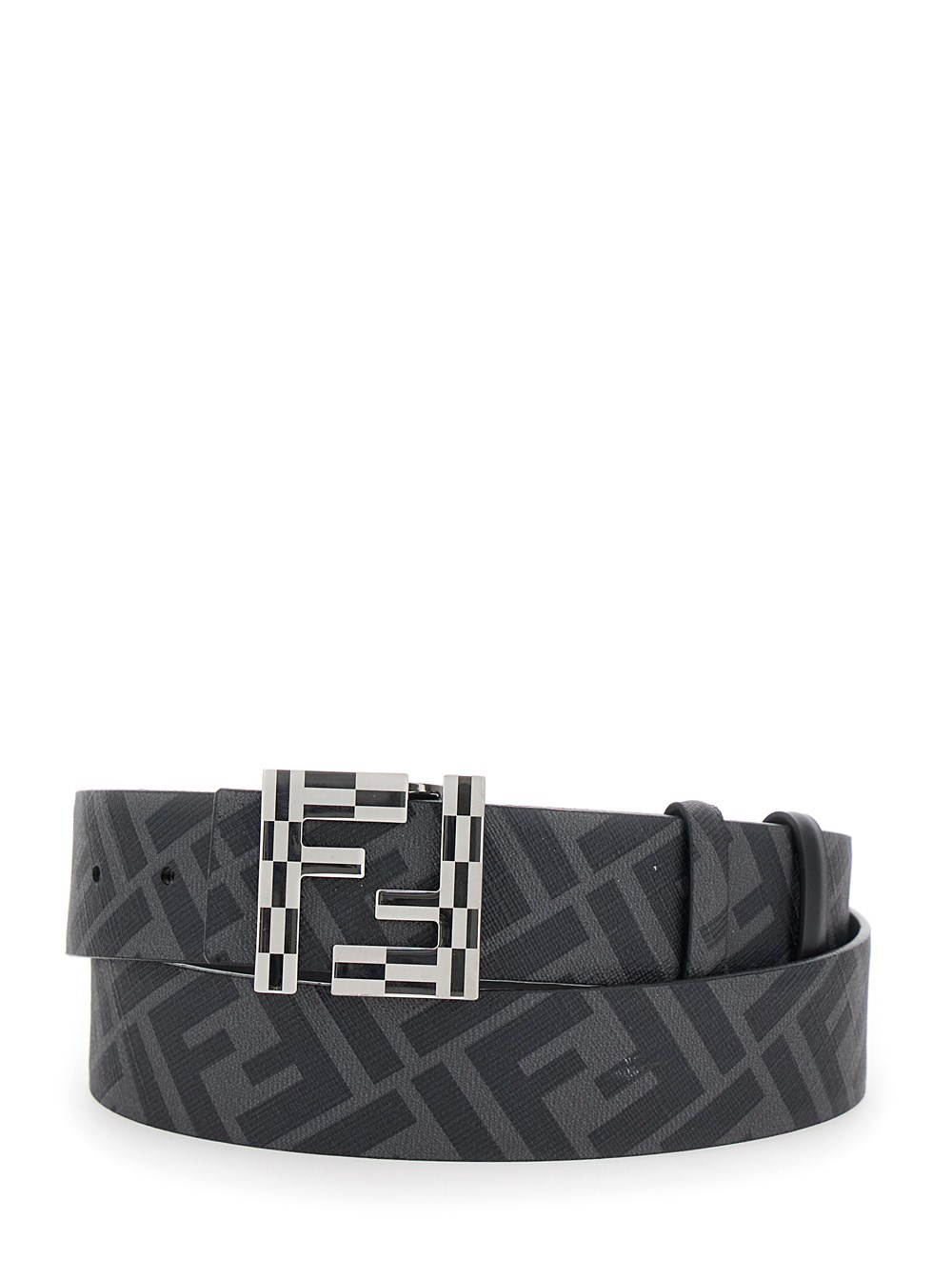 Fendi Black reversible belt with ff squared buckle in