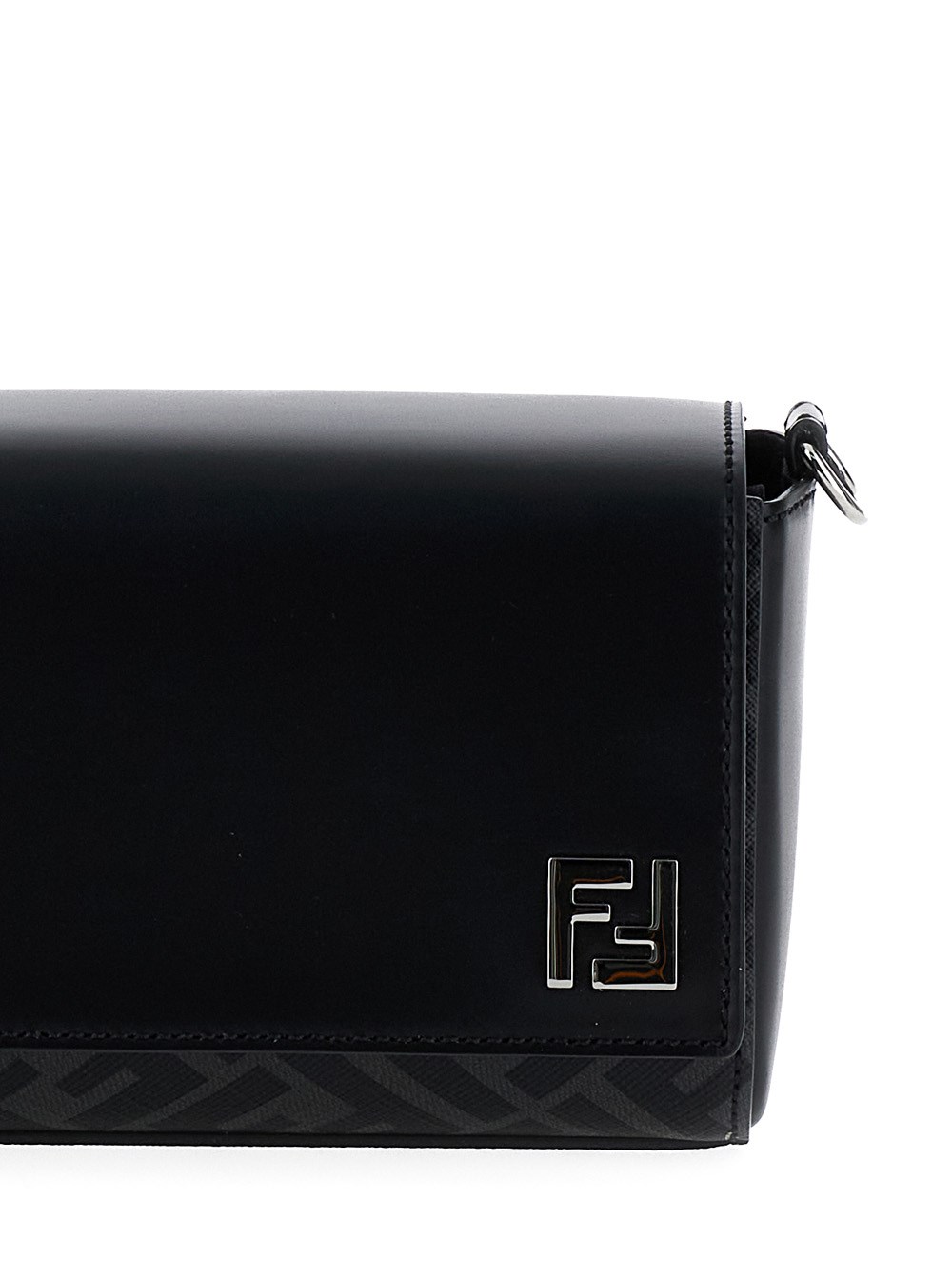 Fendi Black crossbody bag with ff logo detail on the front