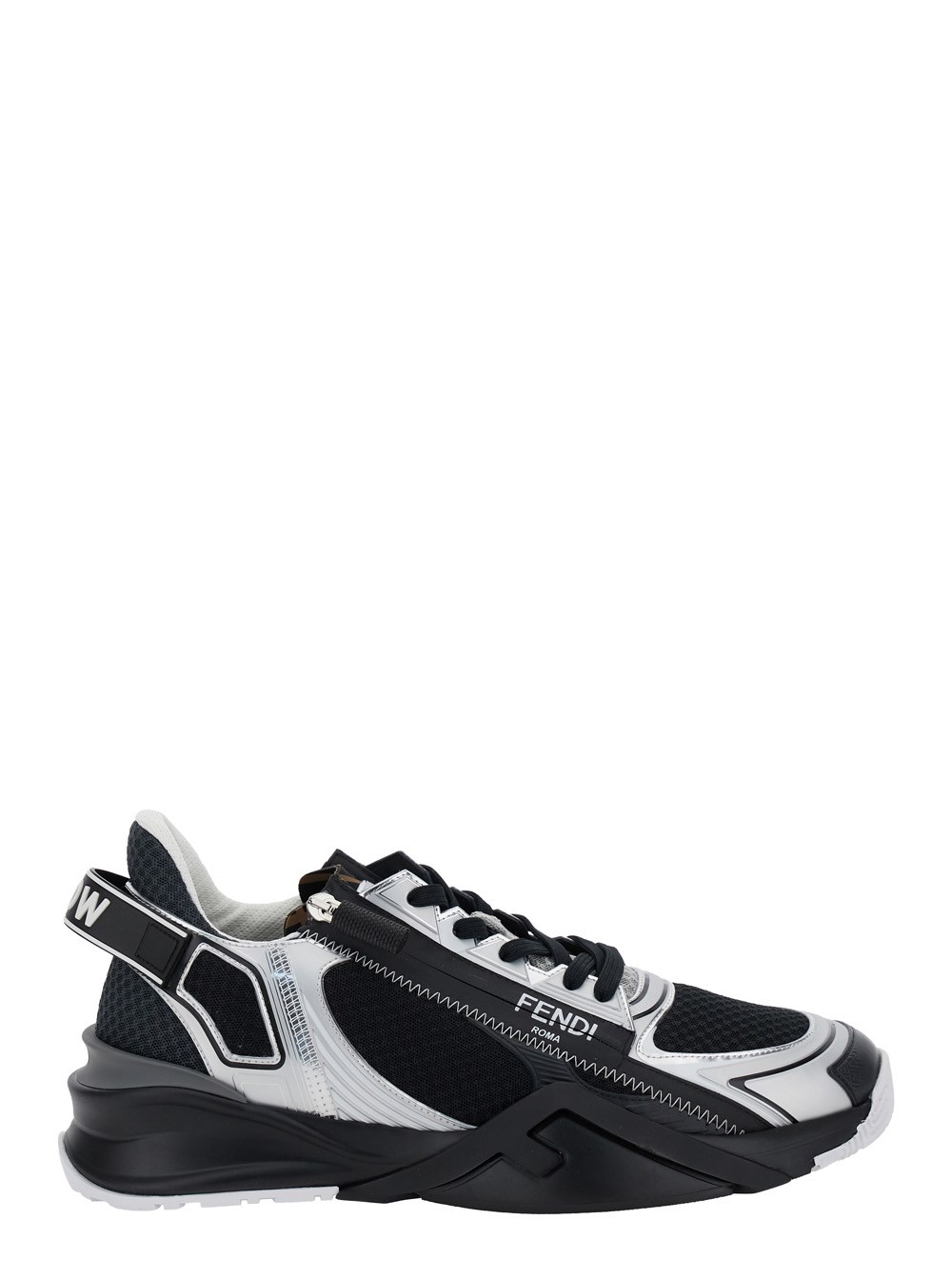 Fendi 'fendi flow' black sneakers with logo lettering on side and