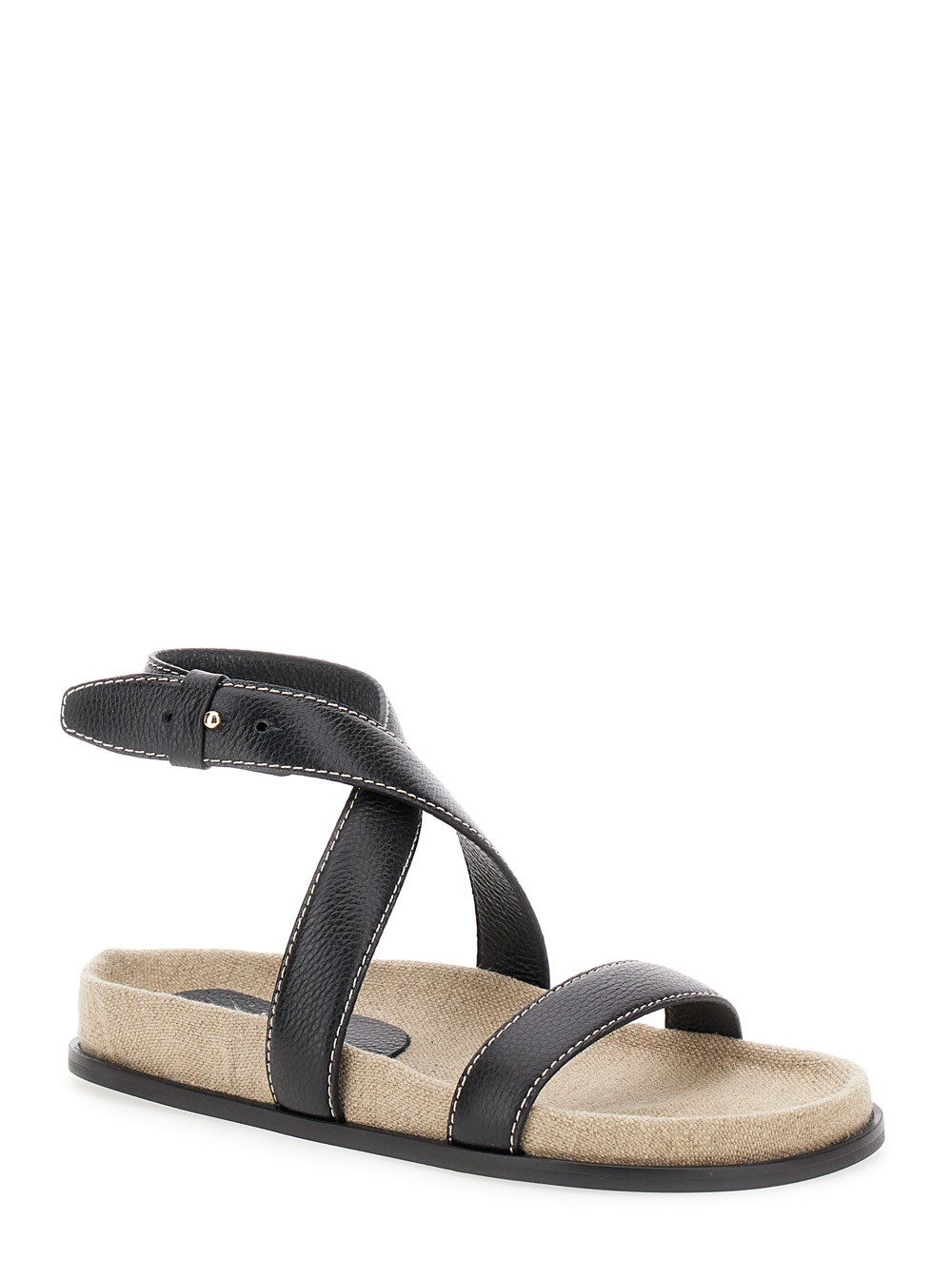 Toteme 'the chunky' black sandals with straps in leather