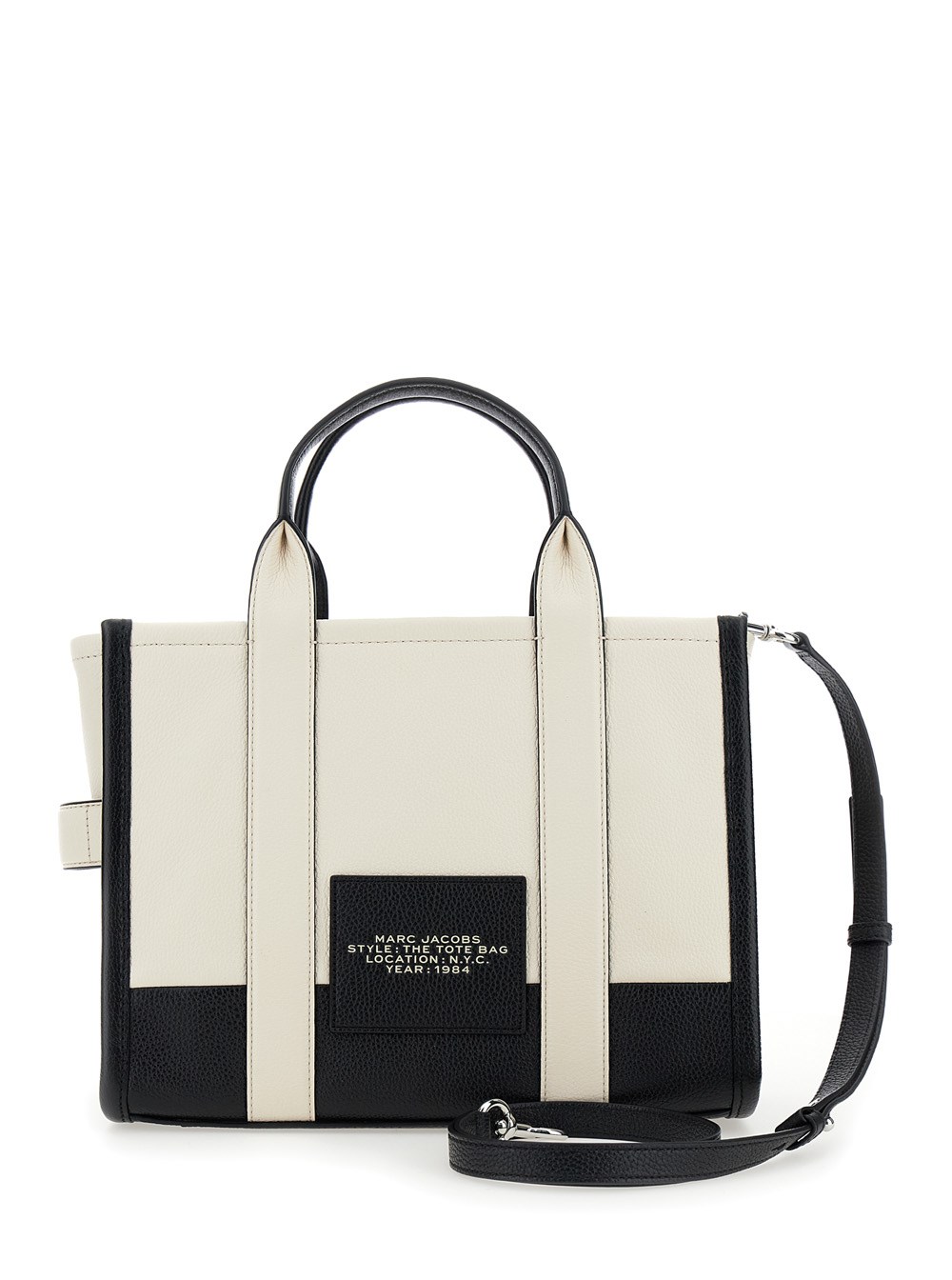 MARC JACOBS THE TOTE BAG ホワイト/ブラック Marc jacobs 'the medium tote bag' white and black shoulder bag