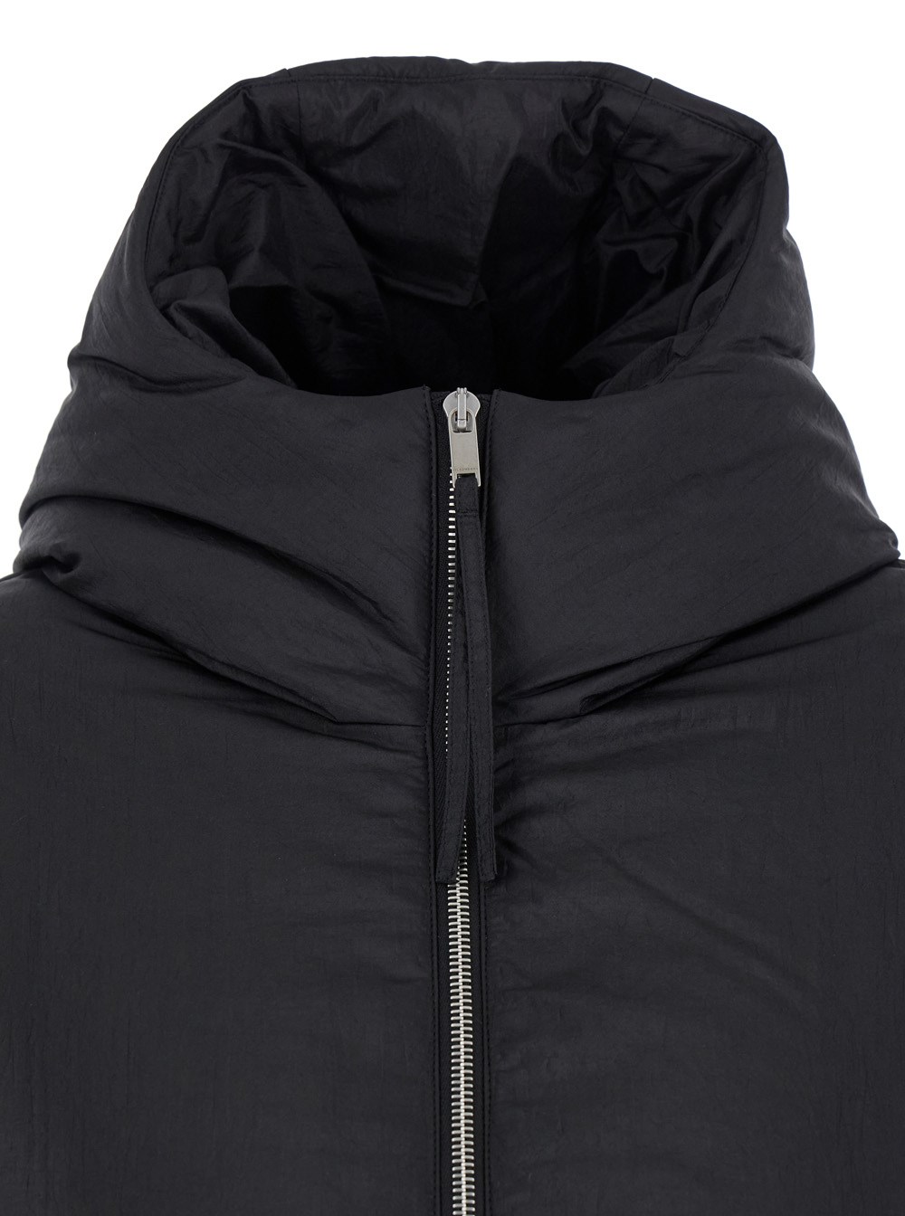 Jil sander Black down jacket with hood in tech fabric woman