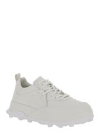 Jil sander 'orb' white low top sneakers with cleated sole in
