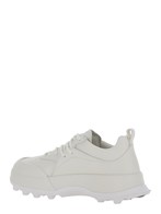 Jil sander 'orb' white low top sneakers with cleated sole in