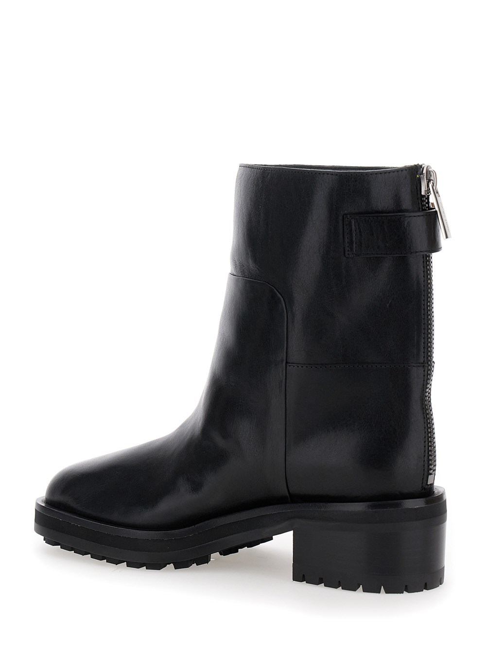Jimmy choo 'brooklyn' black ankle boots with buckle in smooth