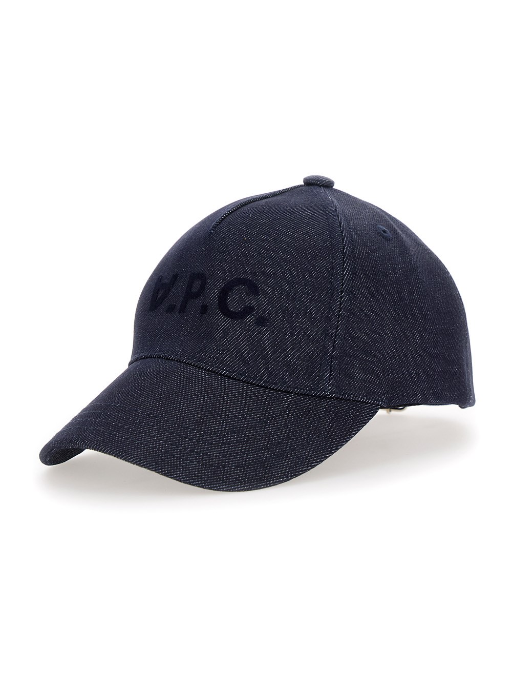A.p.c. 'eden' blue baseball cap with embroidery in denim man