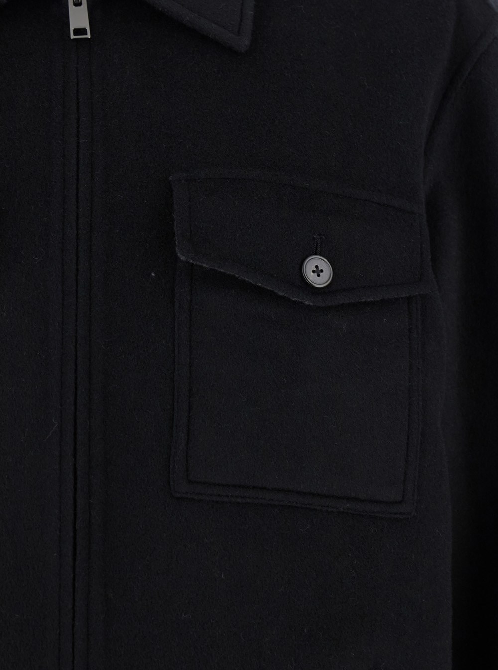 Theory Black jacket with collar and zip closure in tech fabric man