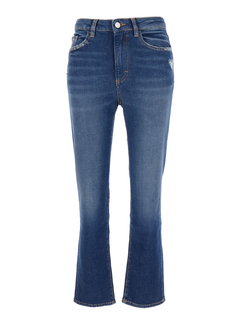 デニム・ジーパン cotton flared jeans with back logo patch Wrangler Premium Patch Orange Stitch Flare Blue Jeans 11 12