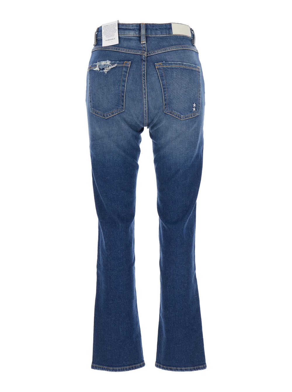デニム・ジーパン cotton flared jeans with back logo patch Icon denim Blue flared jeans with logo patch on the rear and