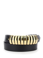 Federica tosi 'bold' black belt with gold tone detail in