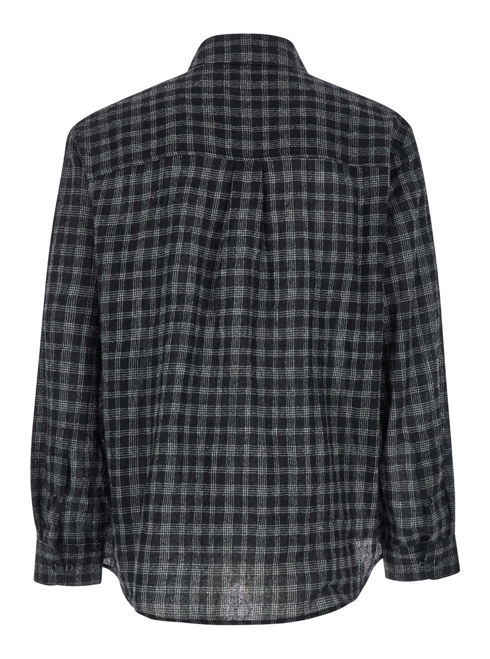 Tonywack Black shirt with check motif in wool blend man available