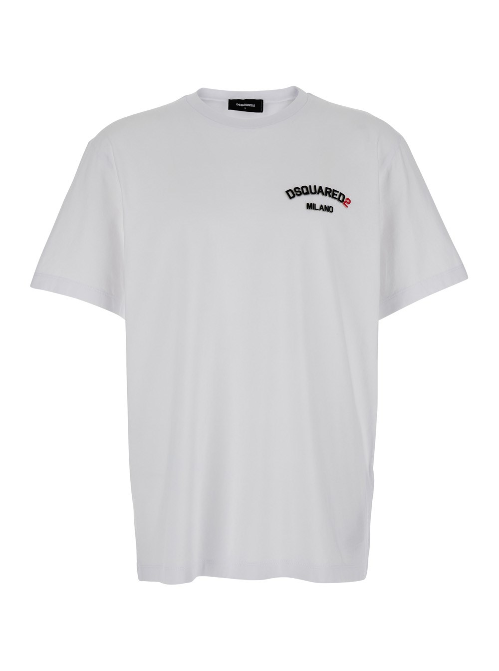 【送料&関税込】Dsquared2 White T-shirt With Lettering Logo Dsquared2 White t-shirt with chest logo lettering print in