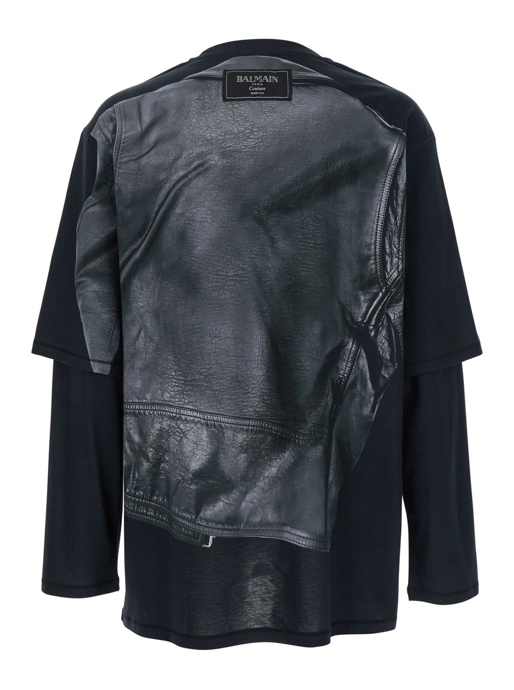 【送料&関税込】Balmain Leather Trompe L Il Ls T-shirt Balmain Leather Trompe L'Œil Ls T-Shirt – BALTINI
