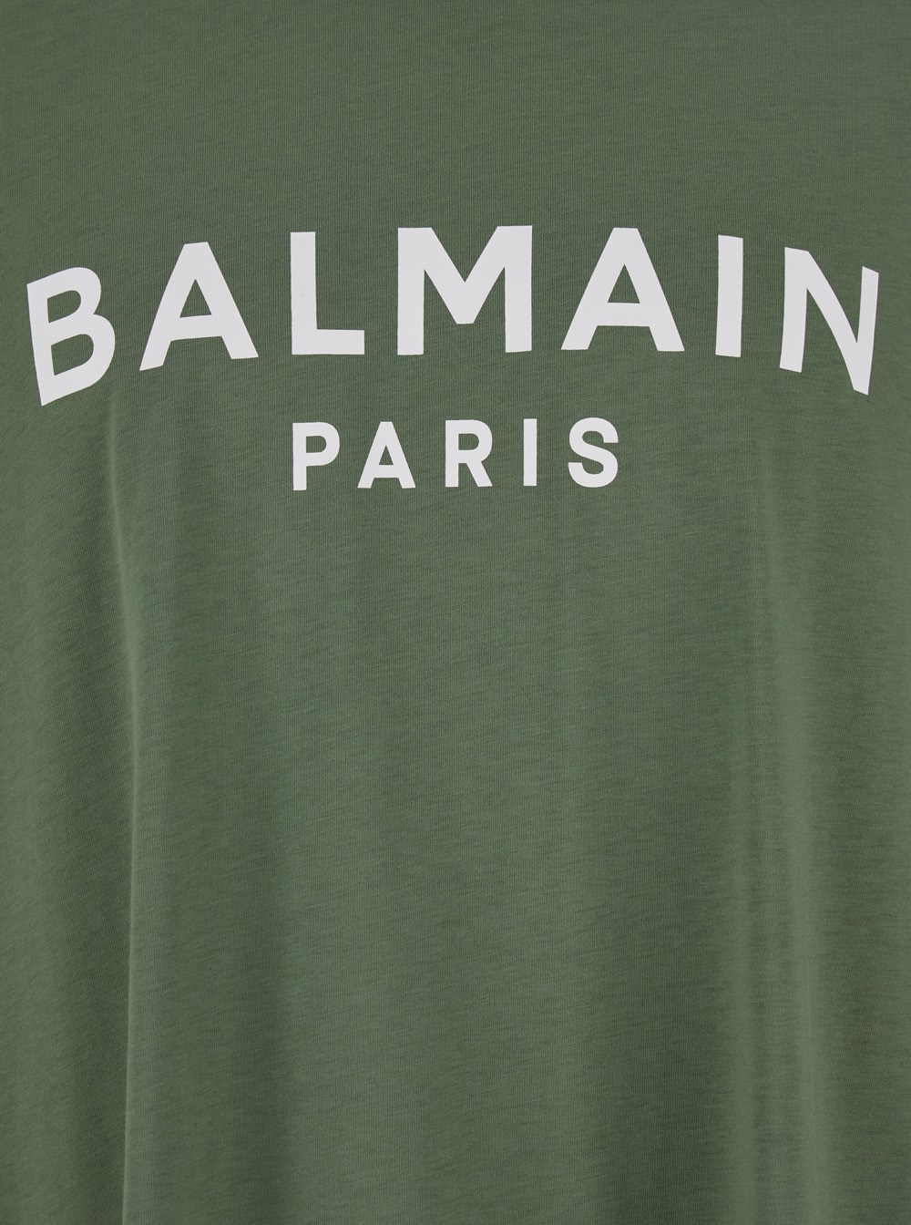 Balmain Green crewneck t-shirt with logo lettering on the