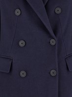 コート PLAIN Long Blue Double-Breasted Coat in Cady Woman Plain Long blue double-breasted coat in cady woman available
