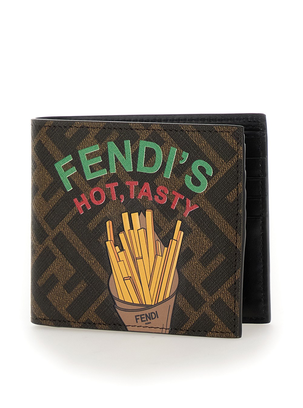 Fendi Brown wallet with all-over ff motif and fendilicious
