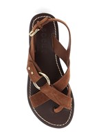 Soeur 'florence' brown sandals with decorative ring on the front