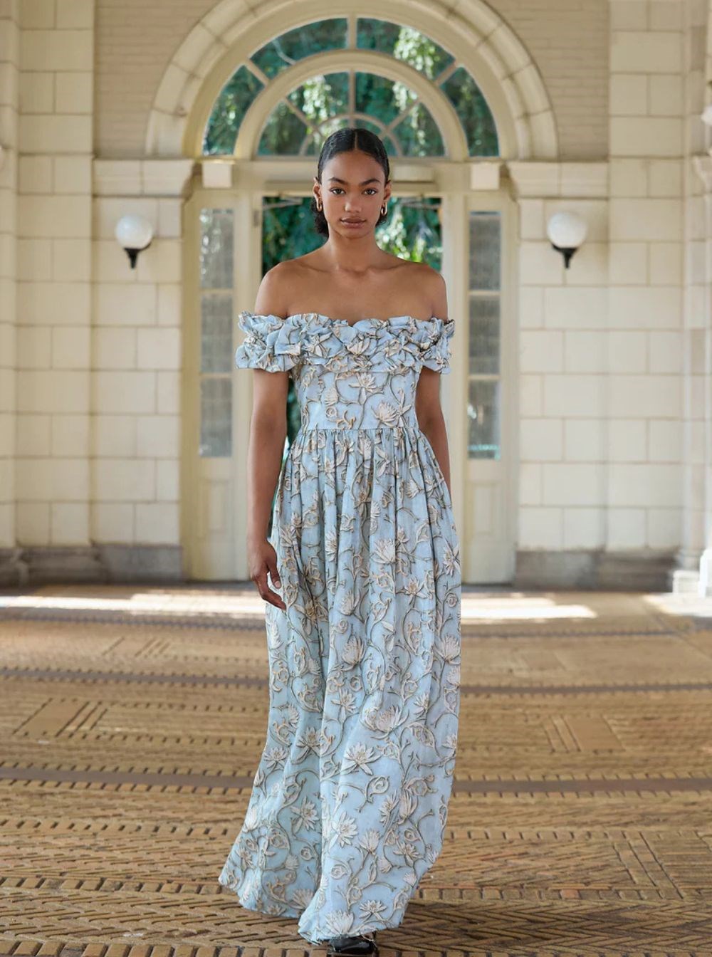 chinese dress ladies Agua by Agua Bendita Bisuteria Linen & Silk-Blend Maxi Dress