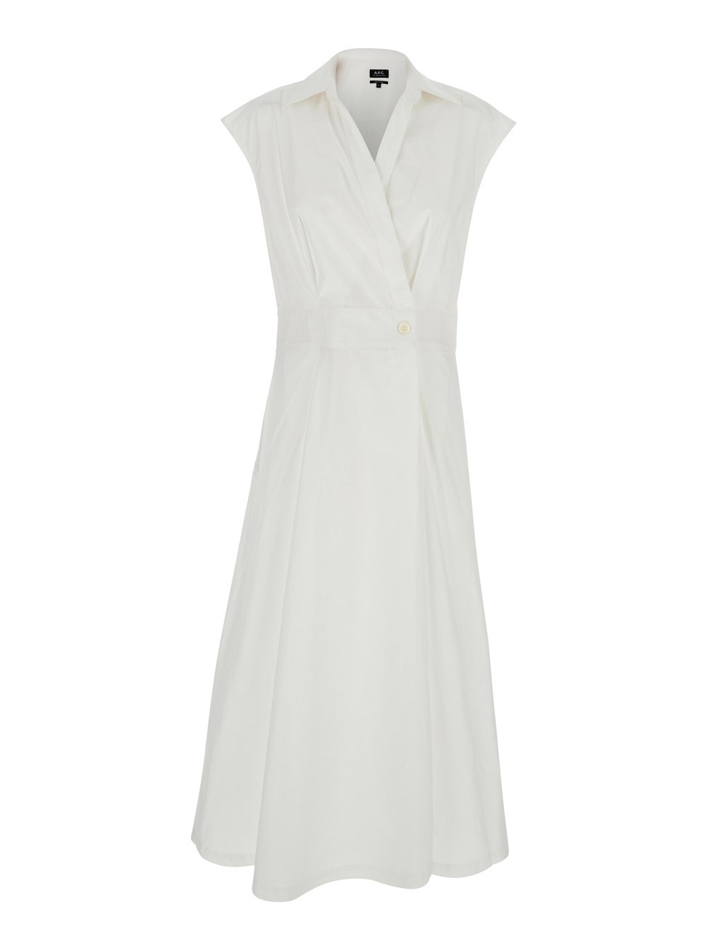 【送料&関税込】A.P.C. athena White Sleeveless V-neck Dress A.p.c. 'athena' white sleeveless v-neck dress in cotton