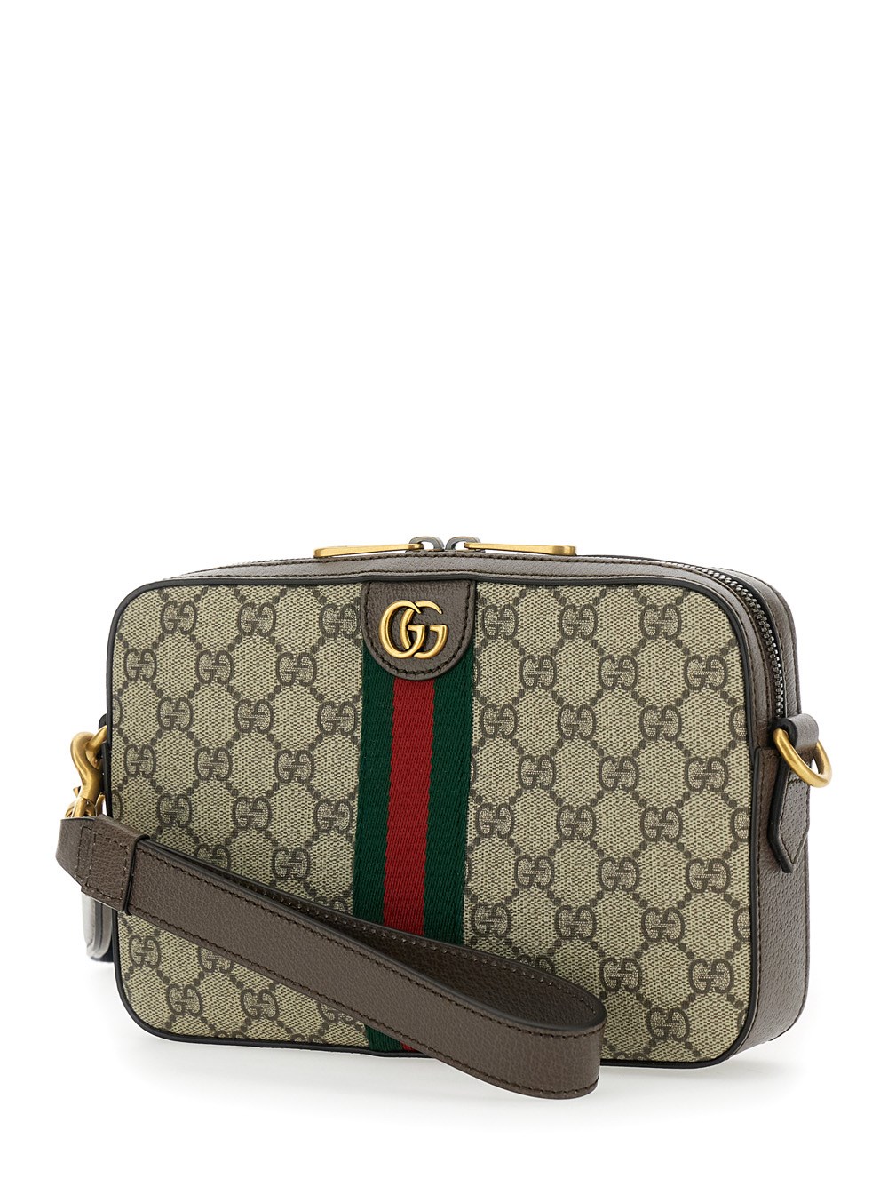 Gucci 'ophidia' beige shoulder bag with all-over gg supreme motif