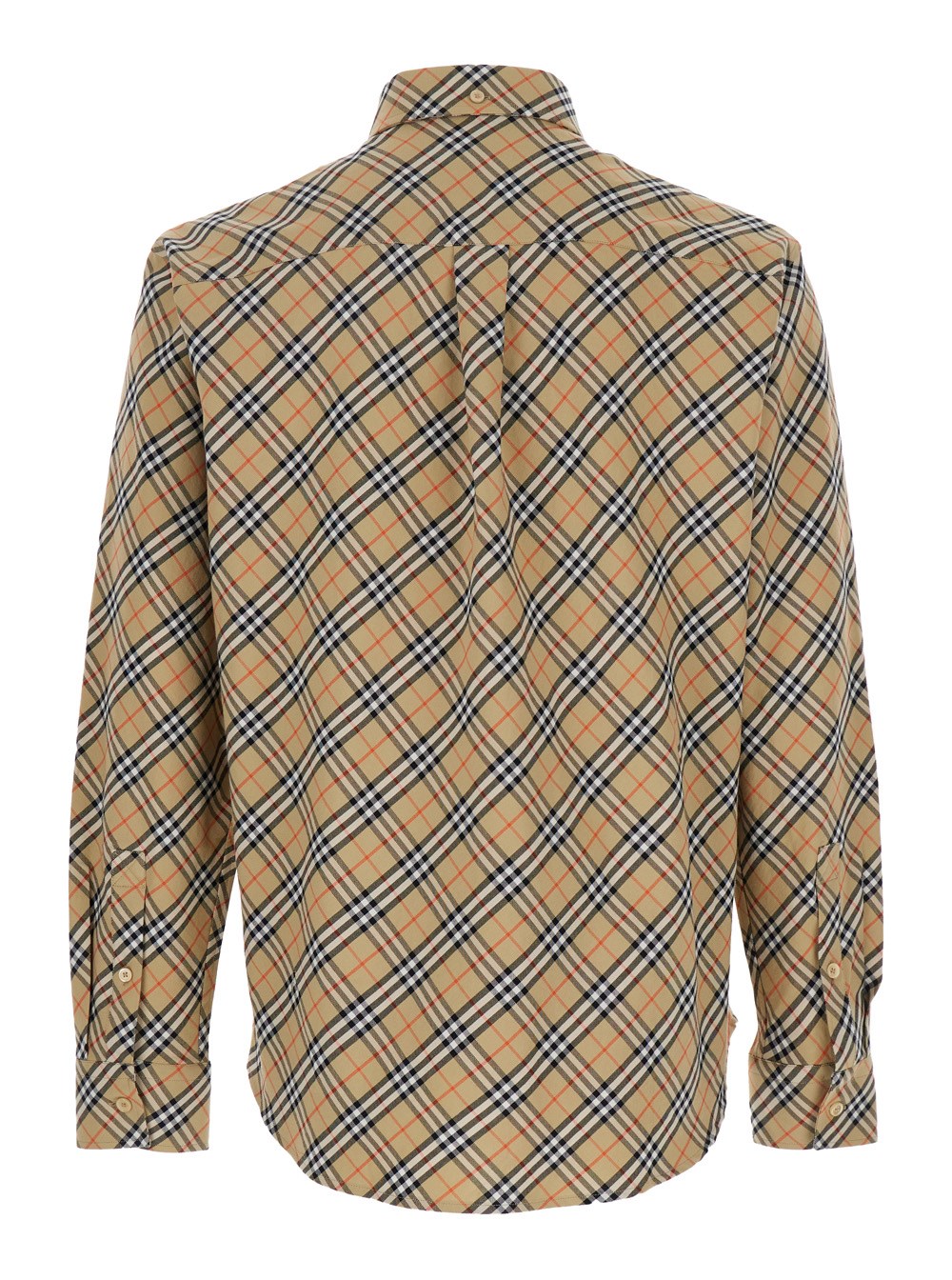 Burberry Camicia con motivo vintage check all-over in cotone beige